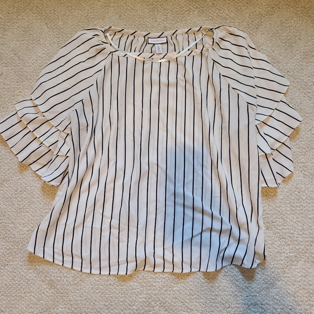 Black and white blouse